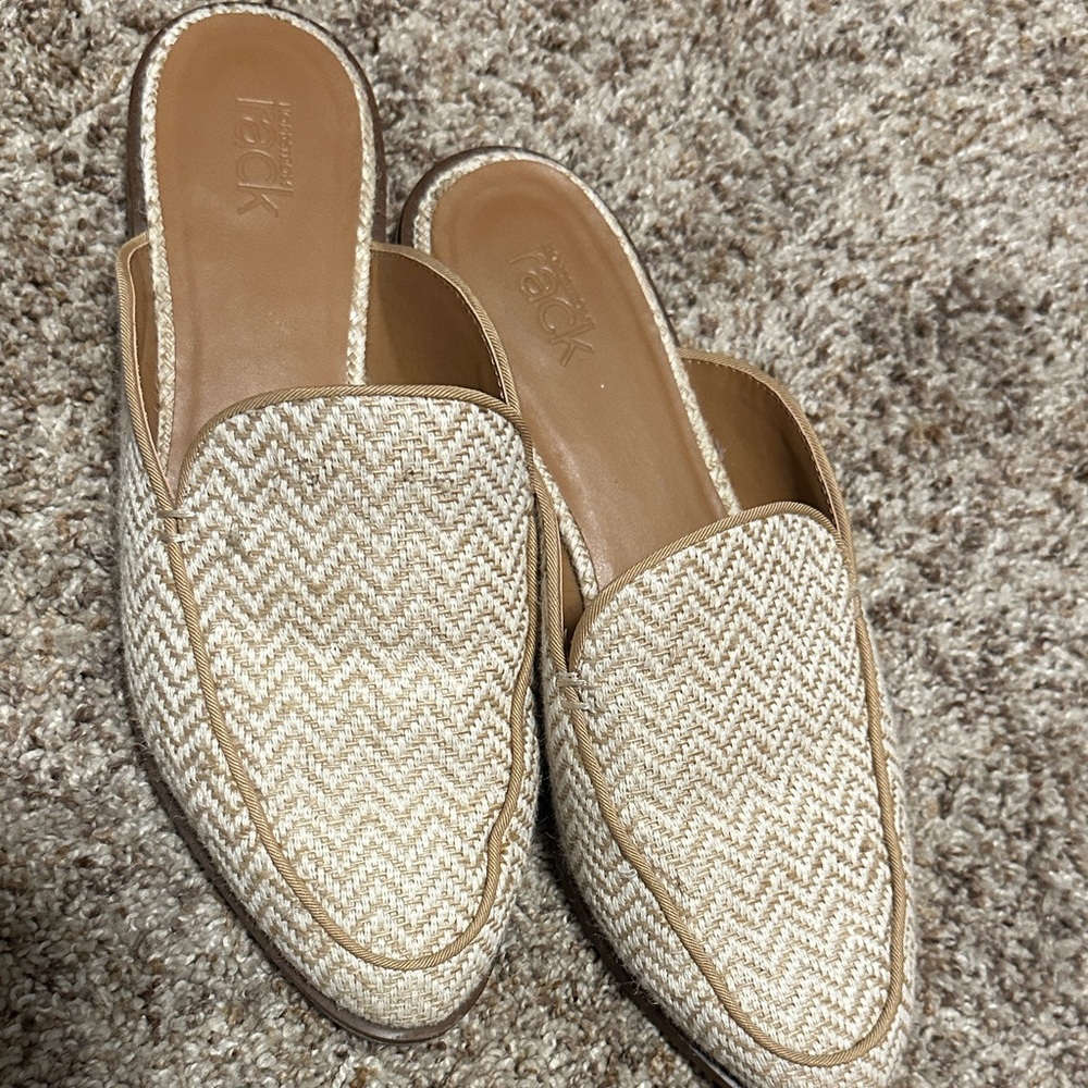 Women's Beige‎ Woven Mules